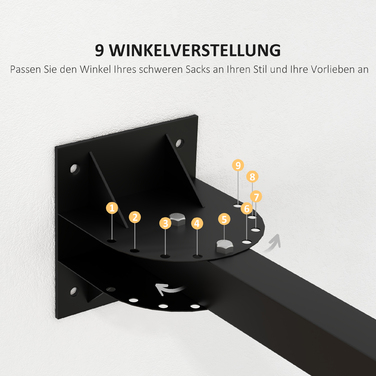 Кріплення для боксерської сумки, настінне, 9 кутів, сталеве, до 100 кг, чорне