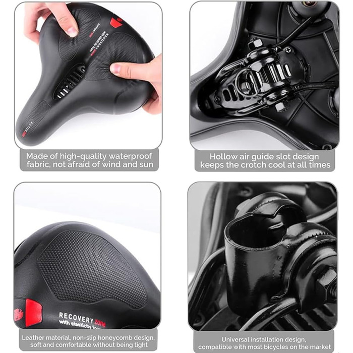 Велосипедне сідло гелеве, комфортне, широке, дихаюче, водонепроникне для жінок та чоловіків
