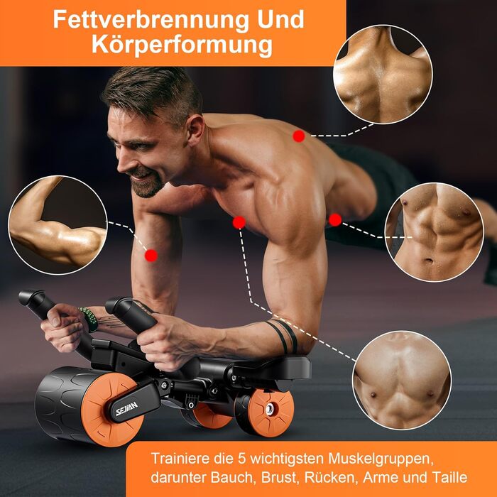 Ролер для пресу з автоматичним відскоком, тренажер для дому, чорний