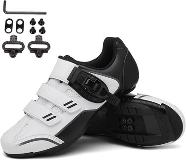 Велосипедні черевики MTB для чоловіків та жінок, сумісні з SPD, з шипами, білі