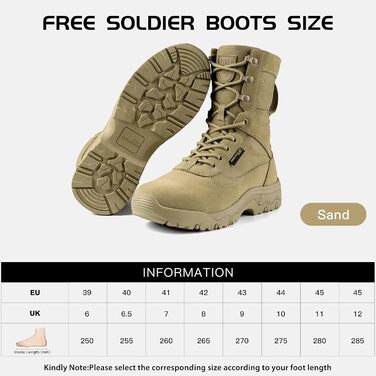 Черевики тактичні чоловічі FREE SOLDIER, пісочний колір, 41 EU