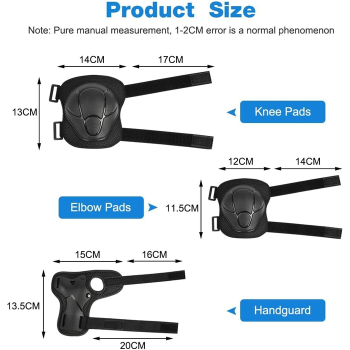 Дитячий шолом Flintronic для велосипеда, скейтборда, ролера, 2-13 років, комплект, чорний