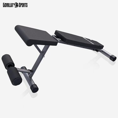 GORILLA SPORTS® Складана лавка для жиму, 8-позиційна спинка, 4-позиційне сидіння, з утримувачем для ніг, універсальна тренувальна лавка до 200 кг