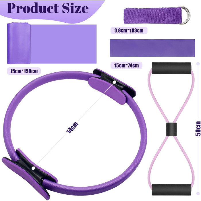 Кільце для пілатесу та йоги з подвійними ручками, фіолетове. Для тренування ніг, рук та стегон. Допомагає схуднути