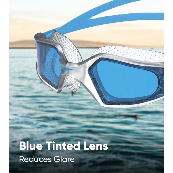 Окуляри для плавання Speedo Hydropulse - унісекс, комфортна посадка, регульована конструкція (білий/слон/світло-димний колір)