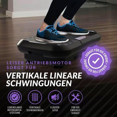 Платформа вібраційна Bluefin Fitness C Ultra Lite для тренувань вдома, м'язової стимуляції та повного тренування тіла, з компактним дизайном і еспандерами, тихий мотор