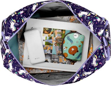 Дитяча спортивна сумка для подорожей Choco Mocha для дівчаток, велика дорожня сумка-даффл з єдинорогом, фіолетова