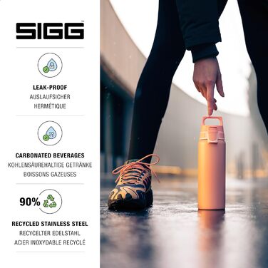 SIGG пляшка для води 0,75 л з нержавіючої сталі Shield ONE, для газованих напоїв, герметична, легка, BPA-free, рожевий колір