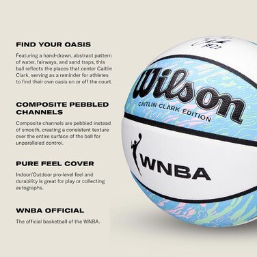 Баскетбольний м'яч Wilson Caitlin Clark x WNBA Oasis – офіційний м'яч ліги WNBA