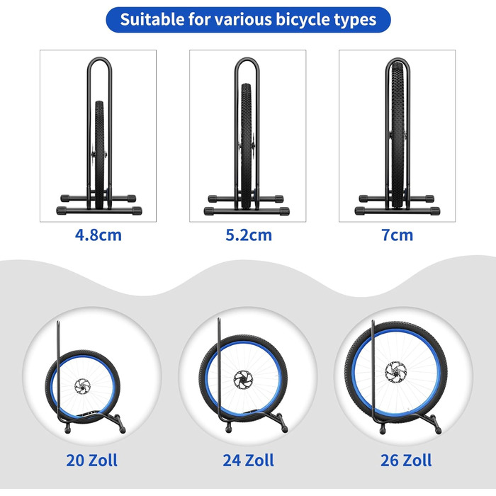 Підставка для велосипеда TLGREEN на підлогу, знімна, для велосипедів, ширина шини до 80 мм, 20-28 дюймів, утримувач заднього колеса, Radständer для гірського велосипеда, шосе, MTB, стабільна, чорна