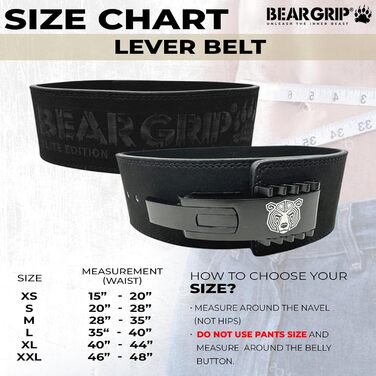 Пояс для пауерліфтингу BEAR GRIP Power Belt Elite Edition, преміум, подвійна застібка