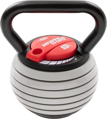 Регульована гиря Miweba Sports KB300 3,5-18 кг для фітнесу, Easy Lock, універсальна для тренувань у приміщенні та на вулиці