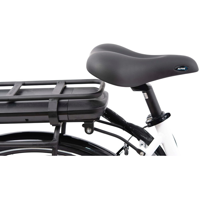 Електровелосипед F.lli Schiano E-Moon 28'' для чоловіків і жінок, 36В акумулятор, до 25 км/год, з мотором на багажнику, білий, з кошиком