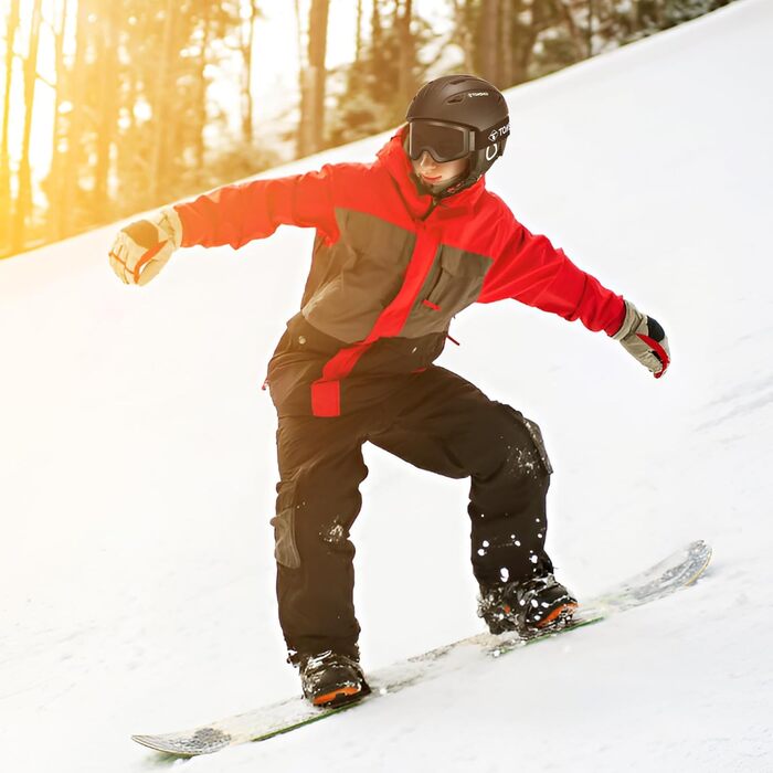 Шолом для лиж та сноуборду TOMSHOO з візором та навушниками, чорний, унісекс, M