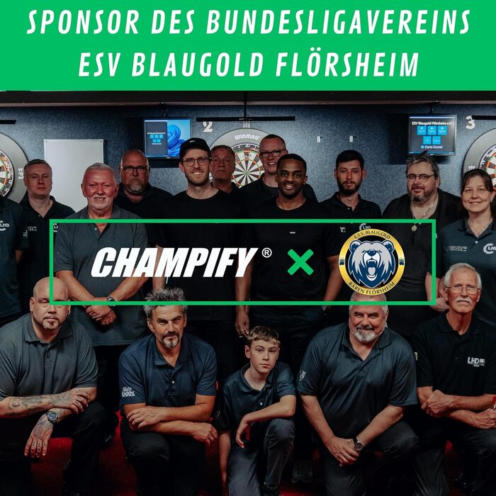 Чохол для дартсу Champify синій, жорсткий кейс з фіксацією дротиків, для 3 сталевих або м'яких дротиків, відділення для аксесуарів