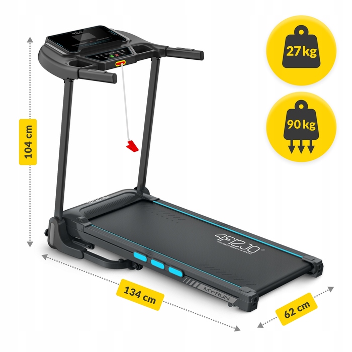Електрична бігова доріжка 4FIZJO MY-RUN до 90 кг