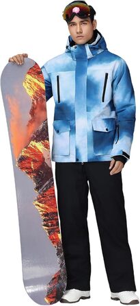 Костюм чоловічий зимовий HOTIAN для сноубордингу, катання на лижах та туризму (L, 8Blue+black)