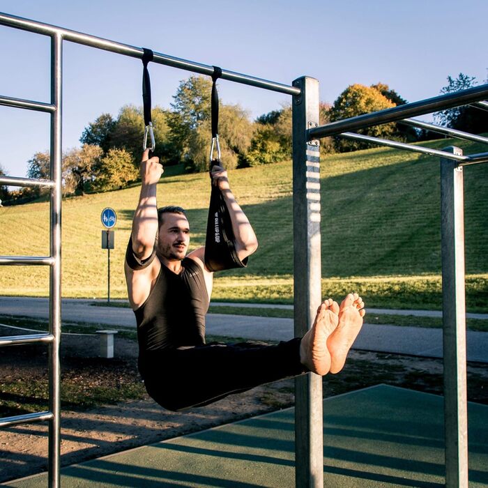 PULLUP & DIP Петлі для преса та підтягувань, тренувальні ремені для преса з карабінами, 2 шт. Для турніка, дверної перекладини, армслінги для тренування м'язів живота