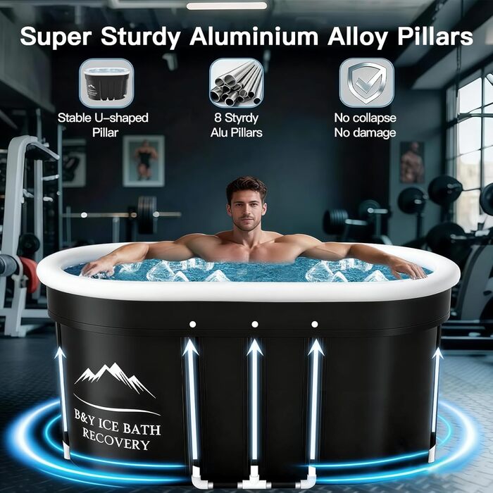 Екзотермічна ванна B&Y Ovales Eisbad: ізольована ванна для холодової терапії (120x65x65 см)