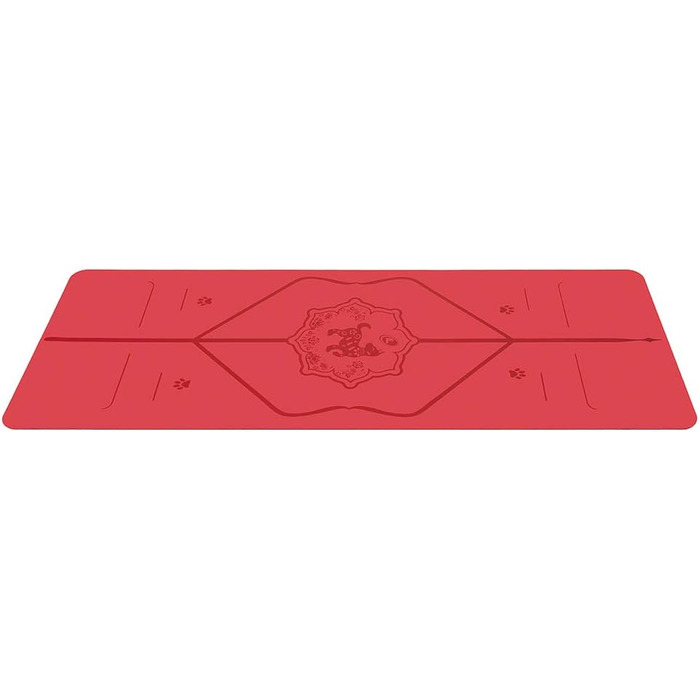 Йога-мат Liforme Zodiac Dog Red, екологічний, антиковзкий, з унікальною системою вирівнювання, біорозкладний