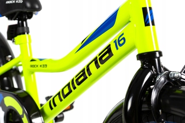Дитячий велосипед INDIANA Rock Kid 16 дюймів для хлопчиків, Лимонний, 2024