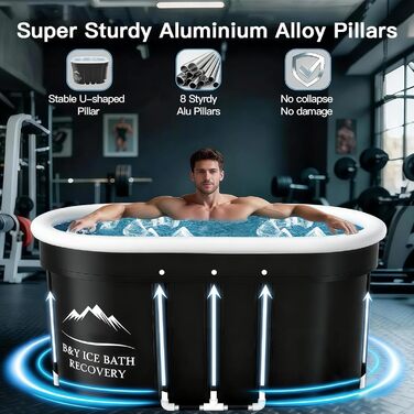 Екзотермічна ванна B&Y Ovales Eisbad: ізольована ванна для холодової терапії (120x65x65 см)