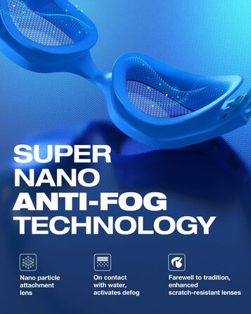 Окуляри для плавання ZIONOR G1 NAVA Anti-Fog (A0-Blue/Blue) - професійні, для дорослих, 100% UV-захист