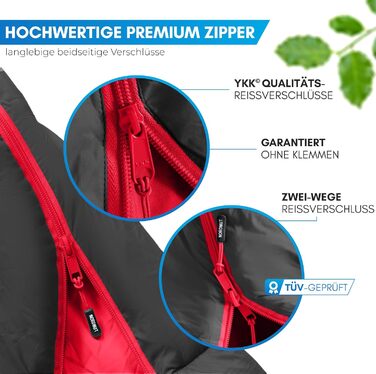 Сплячий мішок NORDMUT® Winter -10°C до 0°C, компресійний, для туризму та кемпінгу, 1.8 кг, чорний, водовідштовхувальний, 350 GSM