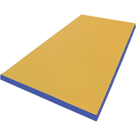 Гімнастичний мат NiroSport 150x100x8 см, м'який, водонепроникний, жовто-синій, для фітнесу, тренувань, спорту, захисту підлоги