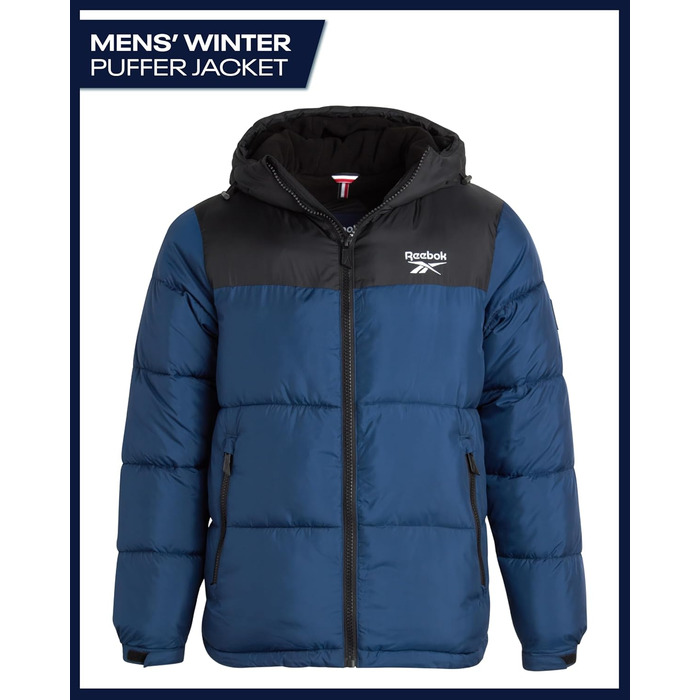 Куртка чоловіча Reebok Rbk Heavy Puffr V2, утеплена синтетичним пухом, оливково-листяна (5XL, Batik Blue)