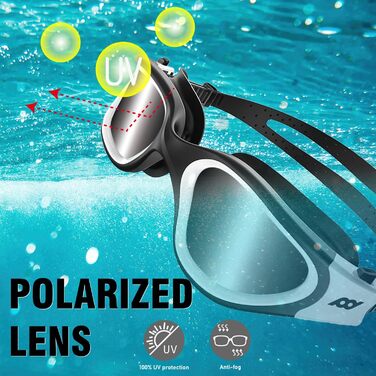 Поляризаційні плавальні окуляри POLARS DESIGN для дорослих, антифог, унісекс