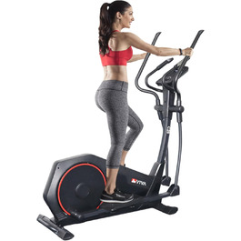 Еліптичний тренажер AsVIVA C28 Pro - 16 кг маховик, тихий ремінний привід, електричне регулювання опору, фітнес-комп'ютер, транспортні ролики