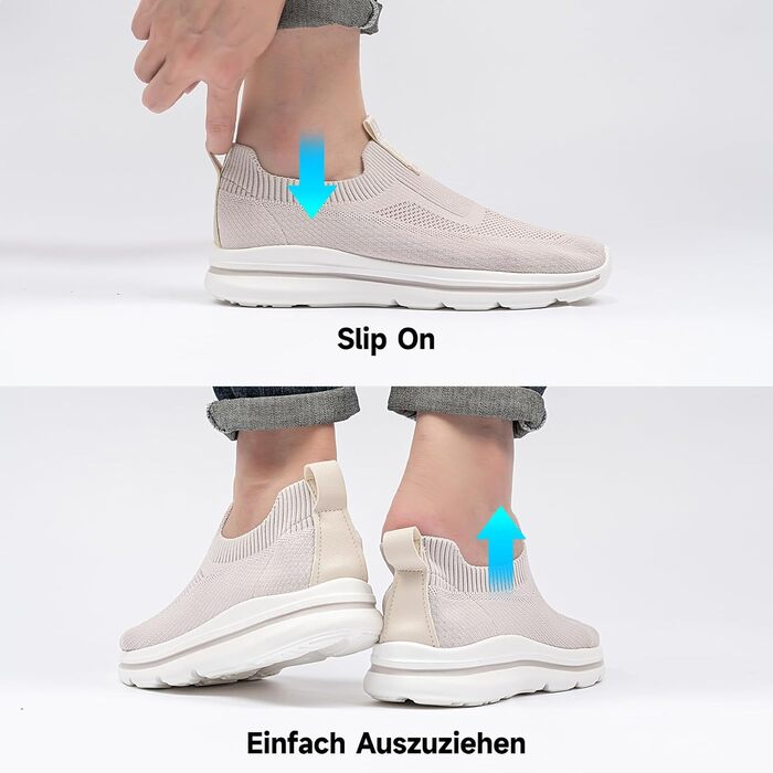 Чоловічі Slip-on кросівки Mesh, дихаючі, для бігу та занять спортом, Outdoor, Fitness, легкі, світло-зелені (бежеві, 40 EU)