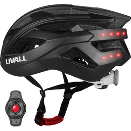 Розумний шолом для велосипеда LIVALL з LED-ліхтарем та покажчиками повороту, Bluetooth, мікрофон, динамік, SOS, пульт, чорний (чоловічий/жіночий)