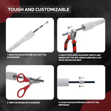 Скакалка POWER OF BOXING: для фітнесу, кардіо, спалювання жиру, боксу, MMA та кросфіту. Довговічний та легкий, сірий