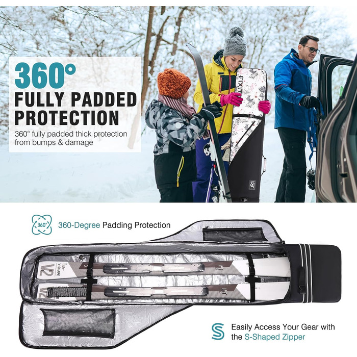 Чохол для сноуборду Flamingo з регульованою довжиною (157-181 см), водонепроникний, з повним захистом для борду, черевиків, одягу, шолому та спорядження