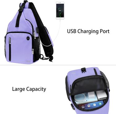 MOSISO Слінг-рюкзак для подорожей і міста з USB, багатофункціональна нагрудна сумка з квадратною передньою кишенею