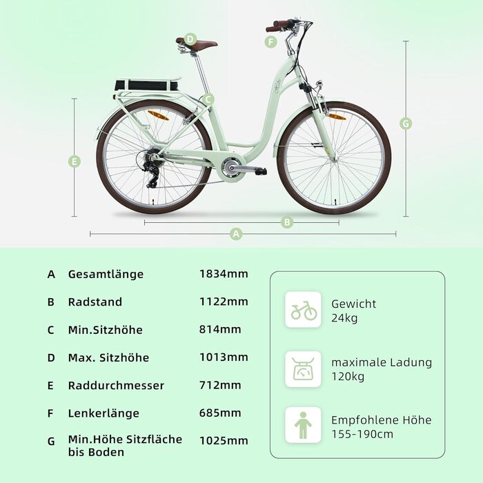 Електровелосипед VecoCraft HEBE City 28