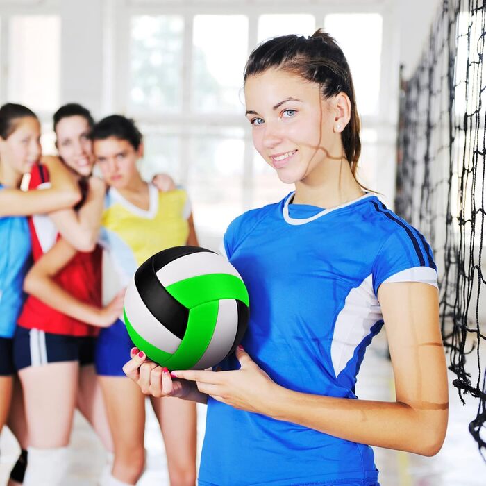 Волейбольний м'яч Dakapal 5, для гри в приміщенні та на вулиці, м'який, для початківців, підлітків та дорослих (без насоса), колір зелений