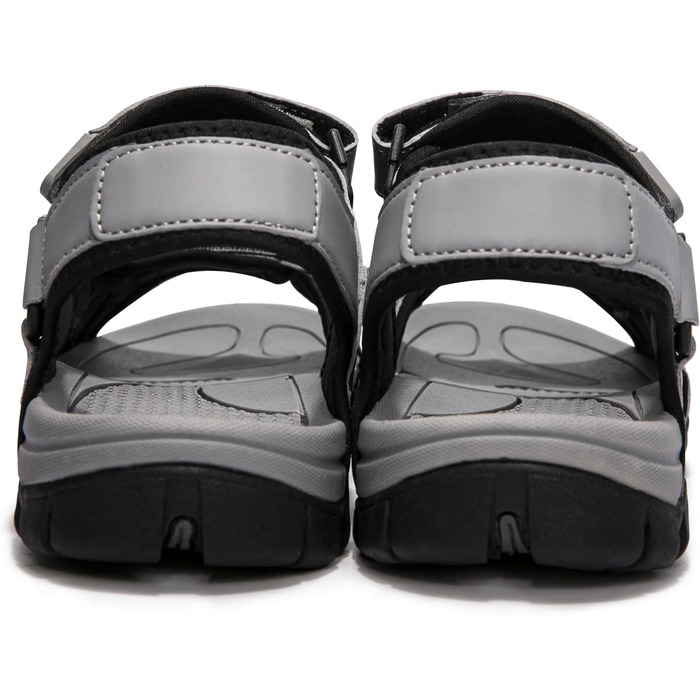 Чоловічі сандалі HEVA з натуральної шкіри для активного відпочинку, трекінгу та піших прогулянок (44 EU, сірі)