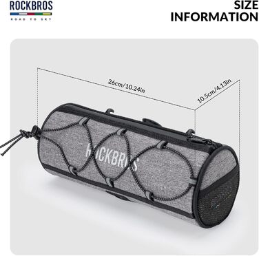 ROCKBROS велосипедна сумка на кермо 1,5 л, водовідштовхувальна, з відбивачами, сіра, для гірських, шосейних і міських велосипедів