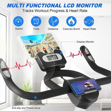 Велотренажер Profun для дому з регульованим опором, LCD-дисплеєм, фіксований тренажер для дорослих та літніх людей, максимальне навантаження 120 кг