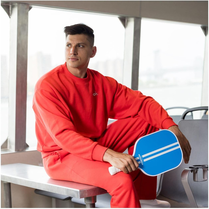 Паддл для піклболу Brooklyn Pickleball Co. | Вуглеволокно | Компактне ядро | Нековзний руків'я | Одиночний | Білий (Синій)