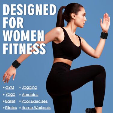 Гантелі на зап'ястя, 2 шт., регульовані силіконові браслети, 0.9 кг, чорний. Підходять для ходьби, йоги та фітнесу, тренування рук та ніг.