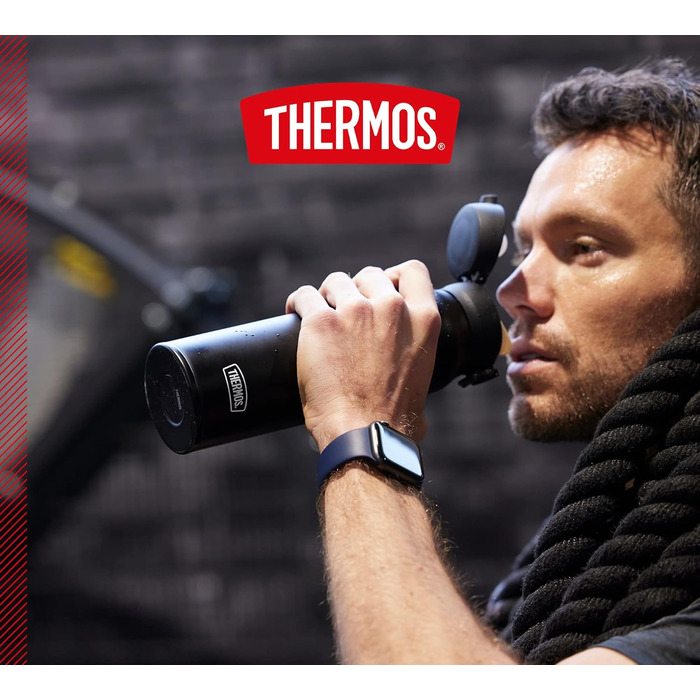 Термос-пляшка THERMOS Ultralight 750 мл чорна матова, з безпечною кришкою, тримає тепло 10 годин/холод 20 годин, нержавіюча сталь, без BPA, для води та напоїв, підходить для посудомийної машини
