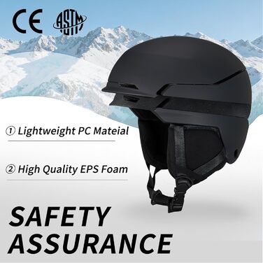 Шкільний шолом з маскою, DXH811. Унісекс, знімні навушники, дихаюча вентиляція, регульований захист від УФ-випромінювання. Підходить для сноубордингу та катання на лижах. Матовий чорний + маска + шолом M