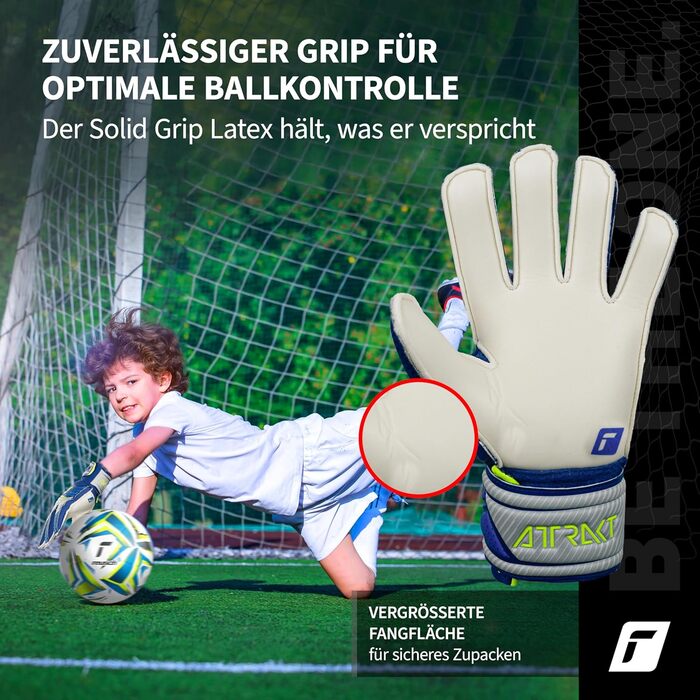 Воротарські рукавички Reusch Attrakt Solid Junior для дітей 5-16 років (Vapor Gray/Deep Blue 6)