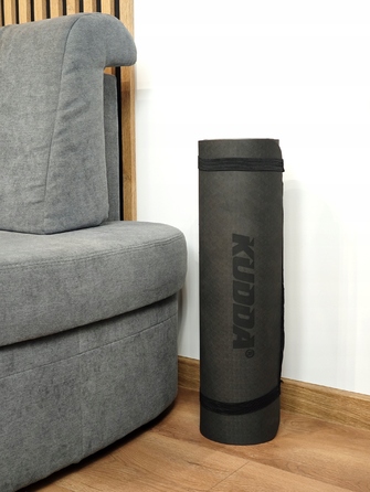 Килимок для фітнесу KUDDA TPE, 183 см x 61 см, чорний, товщина 1 см