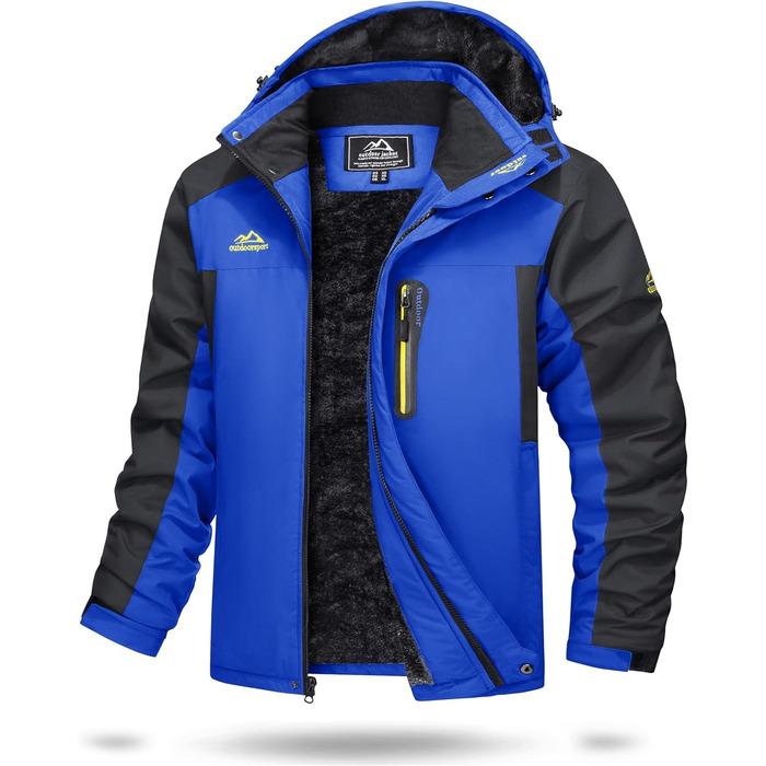 TACVASEN чоловіча тепла зимова куртка з капюшоном, водонепроникна, функціональна, блакитна