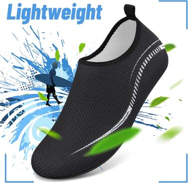 Чоботи для плавання та водного спорту: чоловічі та жіночі неопренові тапки, для пляжу, серфінгу, басейну (41 EU, 788 Чорний)